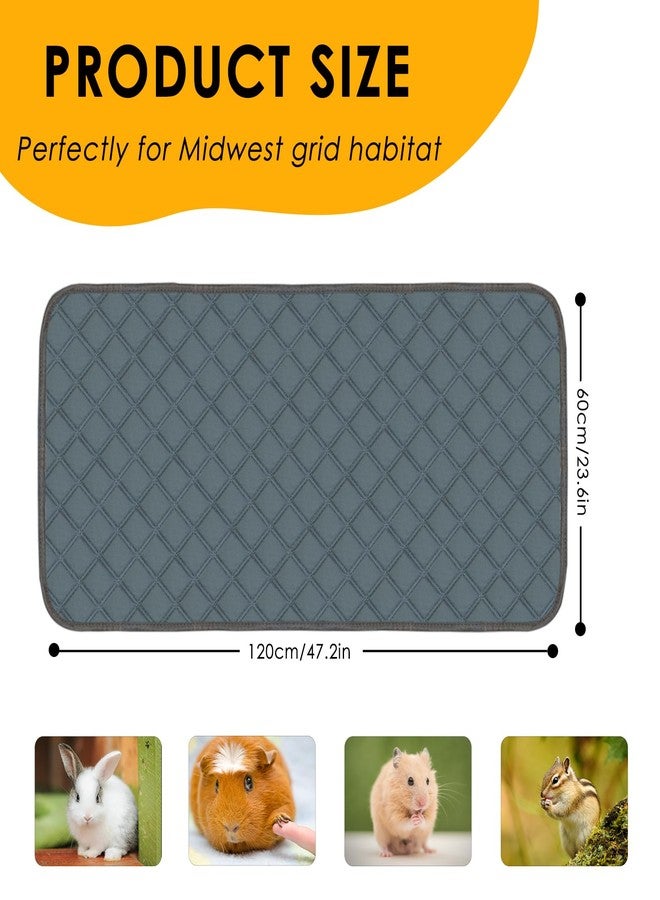 Mooydee 4 Pack Guinea Pig Cage Liners Washable Guinea Pig Bedding Super Absorbent | Waterproof | Non Slip| Reusable Guinea Pig Pee Pads for Small Animals Cages Rabbit Hamster Rat - 48" x 24" - Image 2